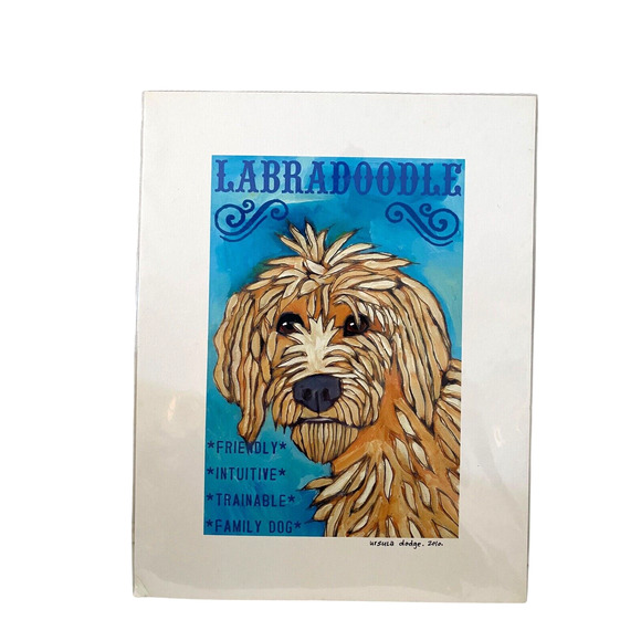 Ursula Dodge Labradoodle Dog Art Frameable Print Pop Art Original Print 8x10 - Picture 2 of 7